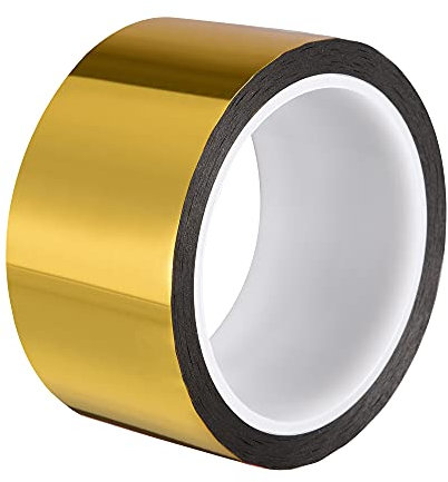 sourcing map Gold Ton metallisiert Mylar Klebeband 50mm x 50m/164 ft Dekorband Grafik Bootsverzierung