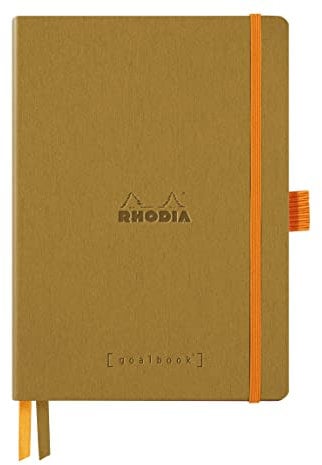Rhodia 117811C - Notizbuch Goalbook DIN A5 mit Softcover 120 Blatt weiß, dot/punktkariert, 90 g, Gold, 1 Stück