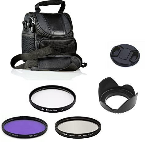 Kamera-Zubehör-Set für Nikon D3400 Kamera mit Nikon AF-P DX NIKKOR 18-55 mm f/3.5-5.6G VR Objektiv inkl. Umhängetasche, UV CPL FLD Filter, Gegenlichtblende, Objektivdeckel, Reinigungsstift, Pumpe