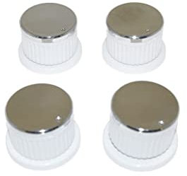 Ufixt Fits Indesit Oven Cooker Hob Knob Dial Pack of 4 White/Silver