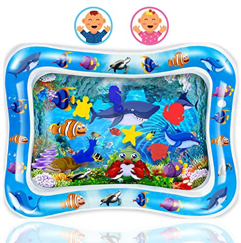 Wassermatte Baby, Wasserspielmatte BPA-frei Wassermatte für Baby Spielzeug wasserspielmatte baby Aufblasbare Spielmatte, Baby Sensorisches Wasserspielmatte Spielzeug ab 3 6 9 10 12Monate (Style B)