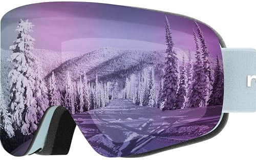 Retrospec Flume Ski & Snowboard Snow Goggles for Men and Women with Cylindrical Lens - Low-Profile OTG (Over The Glasses) Design and 100% UV Protection for Skiing and Snowboarding
