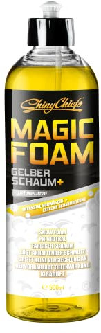 ShinyChiefs MAGIC FOAM GELBER SCHAUM - Farbiges Autoshampoo zur intensiven Vorwäsche - Autoschaum mit starker Reinigungskraft - Lackschonender Schaumreiniger, pH-neutral mit tollem Duft, 500ml