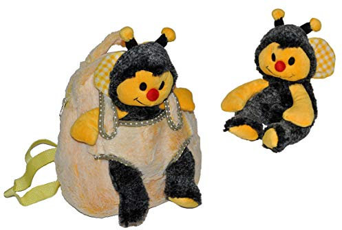 alles-meine.de GmbH 2 TLG. Set: Rucksack + Kuscheltier Biene - Plüsch Kinderrucksack Plüschtier Tier Tiere Kinder Kindergartenrucksack Kindertasche