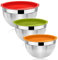 Herogo Mixing Bowl Set of 3, Stainless Steel Nesting Bowl with Multicolour Airtight Lids, Ideal for Baking Cooking Serving, Non-Toxic & Rust Free, Dishwasher Safe (4.5/2.7/1.5 QT)