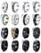 FIOROYAL 16 Stück Edelstahl Ringe Herren Skill Ringe für Männer Frauen Spinner Ring Schwarzer Silber Mode Band Anti Stress Ring Fidget Ring Hochzeitsversprechen Herren Ringe Set 54-69 v10