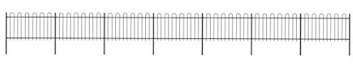 SHUJING Gartenzaun mit Bügel-Design, Sichtschutz Zaun, ZaunsichtschutzB, Steckzaun, Garten Zaun,Teichzaun, Zaunelemente, Garden Fence, Stahl 11,9 x 1 m Schwarz