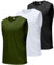 Boyzn Tank Top Herren 3er Pack Training Fitness Bodybuilding Tankshirt Schnelltrocknendes Muskelshirt Ärmellos Weste für Men Black/White/Army Green-3P06-L