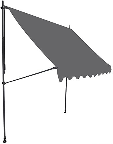 MINUSE Faltbare Markise, Terrassenmarkise, Einziehbare Sonnenschutz-Markisenabdeckung, Außenterrassenmarkisen mit Manueller Kurbel (Color : Grigio, Size : 400x120cm)