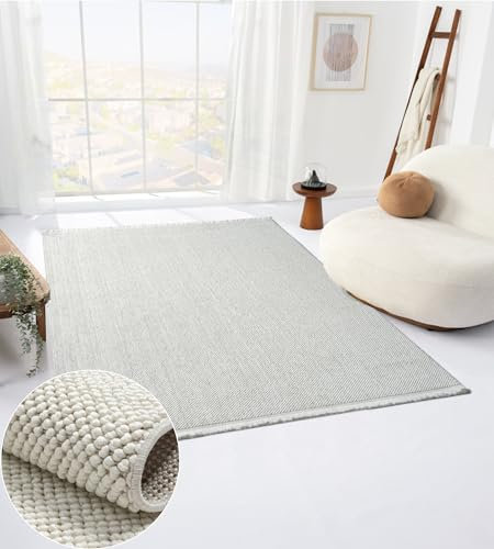 MY-RUG Sisalteppich rechteckig Weiß, 290 x 200 cm - Luxuriöser Komfort für das Schlafzimmer, Wohnzimmer oder Esszimmer - Großer flach gewebter Sisal Teppich Divya