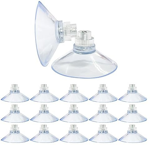 15 Ventose Con Gancio A Vite (41 Mm), Ventose Con Filettatura Tonda, Ventose Sottovuoto, Ventose Con Viti In Metallo, Ventose In Plastica Per Esterni, Cucina, Bagno, Finestra, Specchio