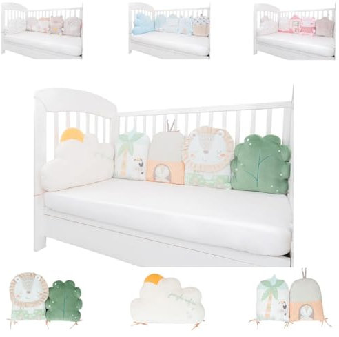 Kikkaboo Babykissen-Set 5-tlg. Plüsch Jersey Einzelkissen Maße 35 x 30 x 7 cm, Farbe:grün