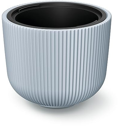Tymar Blumentopf mit Einsatz, Blumenkübel aus Kunststoff, Übertopf, Pflanzkübel Gross(DBML Grau,ø 30 cm)