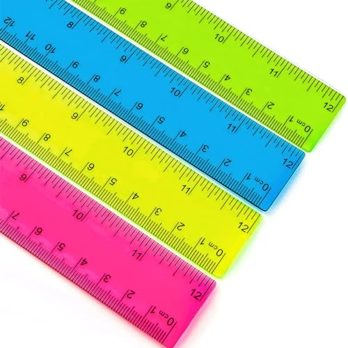 RTRTGS 4 Piezas Regla Flexible Transparente, Reglas Plegables de Plástico Regla de Dibujo de 15 cm Juego de Reglas Flexible para Escuela y Oficina