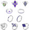 MayDee Genshin Figur Ring Cosplay Prop Zubehör, 10 Genshin Fatui Ringe Anime Vintage Open Ring Für Fans Geschenk Dekoration