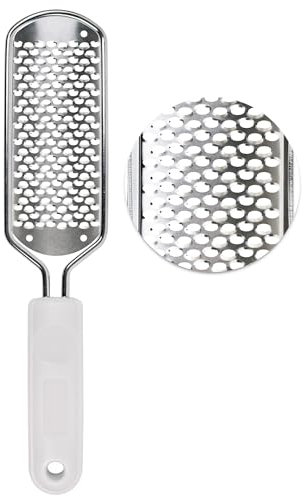 OWIIZI Lima per piedi per pedicure, per rimozione calli, in acciaio inox, esfoliante per piedi, grattugia, raspa per rimuovere la pelle morta e screpolata, per piedi bagnati e asciutti