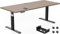 KAIMENG Electric Standing Desk 200x80cm with USB Charging Sit Stand Reminder Height Adjustable Desk, Stand Up Home Office Desk with 3 Memory Functions and Hook, Cable Management Tray,Brown