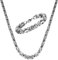 GoPaw Königskette Silber Herren Edelstahl, 4/5/6/7/8mm Königskette Halskette aus Edelstahl, Edelstahl Halskette Armband für Herren, Länge 51/55/61/66/71cm (61.00, silber-6mm breit)