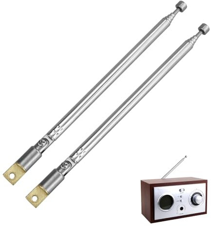 GUDQVOZIHG Lot de 2 antennes télescopiques de 100 cm - Antenne radio portable de rechange - Antenne radio de rechange - Antenne télescopique de rechange - Pour réception stéréo radio TV.
