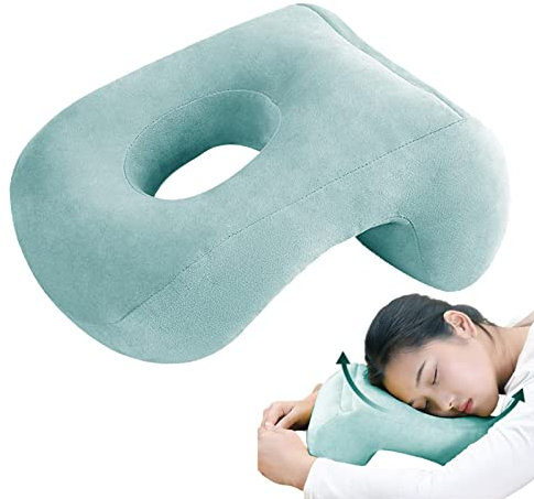 Massage Kopfstütze Für Bett, Bequemes Weiches Schlafkissen Mit Armloch, Donut-Gesichtskissen, Massagekopfwiege, Mit Dem Gesicht Nach Unten Gerichtetes Schreibtisch-Nackenstützkissen Zum Nickerchen