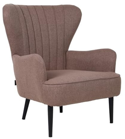 SVITA Arthur Sessel Relaxsessel Ohrensessel Modern Gepolstert Stoff Braun