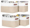 Univivi Fabric Storage Baskets Set of 4, Rectangular Storage Baskets for Shelves, Foldable Baskets for Storage with Hard Bottom, Storage Boxes for Shelves, Toy, Clothes, Office - White/Beige