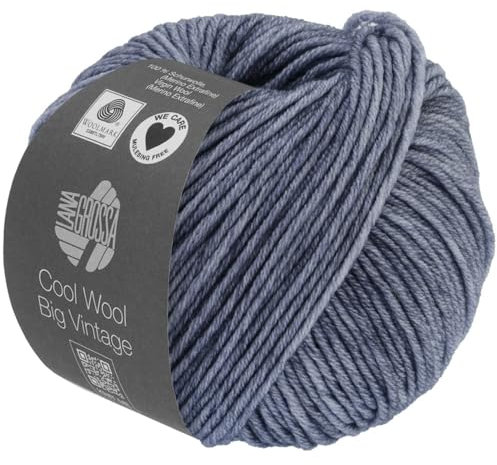 LANA GROSSA Cool Wool Big Vintage | Merinoklassiker mit Ton-in-Ton Farbeffekt | Handstrickgarn aus 100% Schurwolle (Merino extrafein) | 50g Wolle zum Stricken & Häkeln | 120m Garn FB 7178