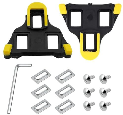 2 Stück Fahrrad Pedal Stollen, Rennrad-Pedalplatten Cleats für Rennrad, Radrennen, Rennrad Fahrrad Rad Pedal Cleat Wettkampfradfahren für Rennradschuhe Herren Fahrradschuhe Damen (Schwarz-Gelb)