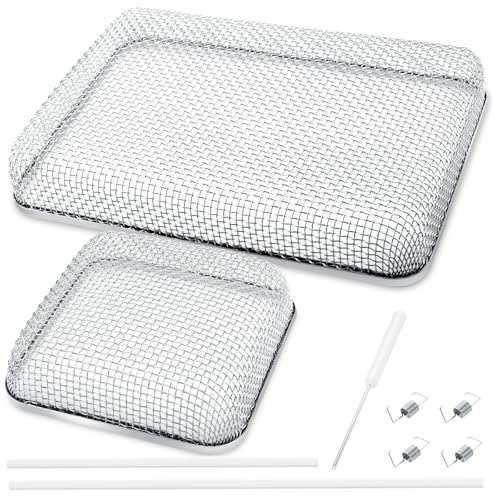 BFXM Wohnmobil-Ofenabdeckung, Insektenschutz, Edelstahl, mit Montagewerkzeug und Silikongummi, für Wohnmobil, Herd, Heizungsentlüftung, 2 Stück