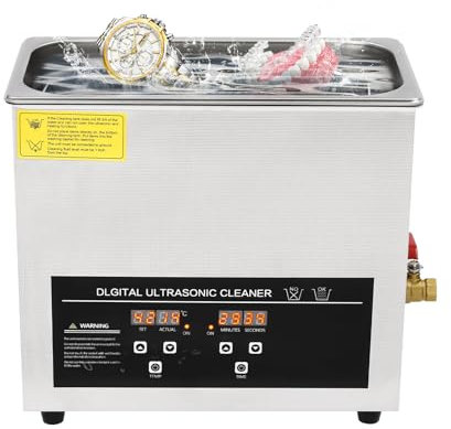 Digital Ultrasonic Cleaning Machine, Stainless Steel Ultrasonic Cleaner Machine, Professional Ultrasonic Parts Cleaner for Retainer Glasses Jewelry (6.5L)