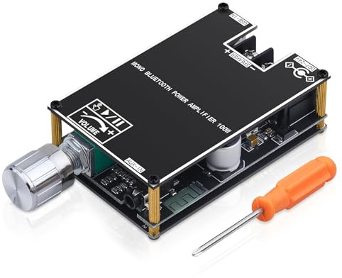 ARRAROWN Bluetooth amplifier board, 100W Mono AMP TWS Mini Audio Power Amplifier Module with Box Matching Function, Bluetooth/AUX/USB Input, DC 7-24V ZK-1001B DIY Speaker System Kit for Home Car