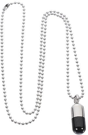 Yardenfun Sterling Silver Perfume Bottle Pendant Necklace Charms Openable Pill Case Jewelry for Women Men Girls