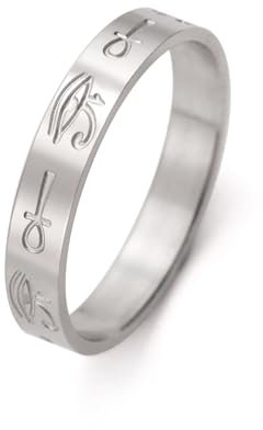 UNIFT Auge des Horus, Ankh-Kreuzringe für Damen und Herren, Edelstahl, altes Ägypter-Symbol, Ankh-Kreuz, Horus-Ringe, Amulett, Schutzschmuck, Edelstahl, Kein Edelstein