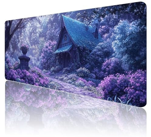 Tapis de Souris Paysage Tapis de Souris Gamer XXL 1200x600x3mm ImperméAble Et AntidéRapant Mousepad Bords Cousus Une éTendu SousMains Tapis Souris Violet pour Gamer, Pc et DéCoration de Bureau X41