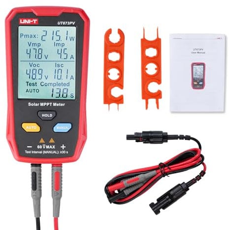 Tester per pannello solare 800W PV Tester per pannelli solari mppt Tester per pannello solare fotovoltaico Misuratore di potenza con display LCD (Multimetro UT673PV 800W)