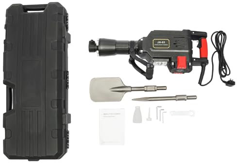 Tagtuell Demolition Jack Hammer, Heavy Duty Electric Jack Hammer & Garden Tree Digger, Concrete Drill Breaker Kit with Carrying Case, Scraping Chisel and Point Chisel