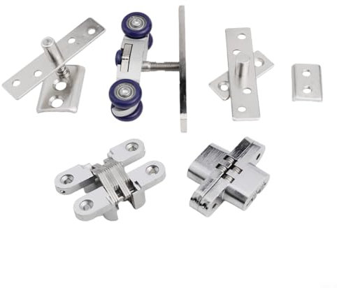 Entgoinggo Ensemble de roulettes de suspension de porte pliante, kit de rail de porte coulissante pour porte coulissante