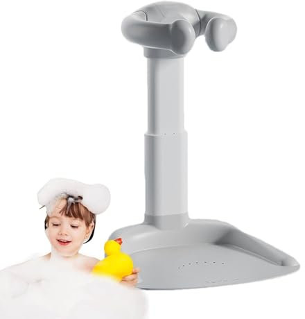 Mixtric Baby Badewannenständer, Tragbarer Baby Duschständer, Verstellbarer Baby Duschständer, Stehhilfe Für Badewanne Und Dusche, Mit Rutschfester Unterseite, Für Kleinkinder,Grau