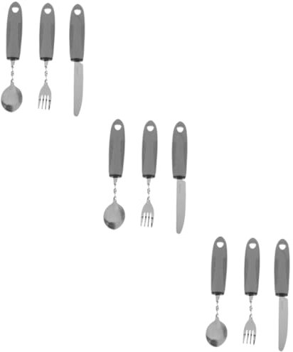 Ipetboom 3 Sätze älteres Geschirr adaptiv System verschütten Memory-Spiel hilfsmittel senioren für senioren hilfsmittel werkzeug tragbares Besteck Seniorengeschirr für die Reise -Griff