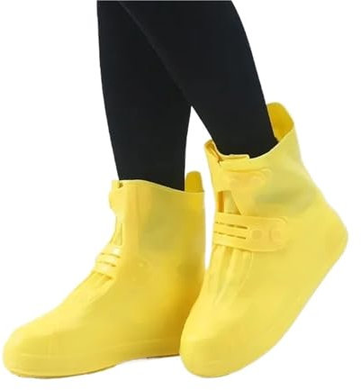 Cubre Zapatos Cubiertas de zapatos de silicona antiincrustantes, cubiertas impermeables for zapatos, cubiertas for botas for la lluvia, cubiertas de zapatos gruesas reutilizables for exteriores(Yellow