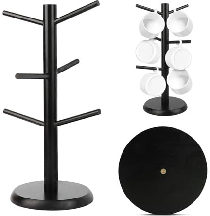 KILDOWS Porte-Gobelet à Café,Arbre Porte-Gobelet, Arbre à Tasses à Café,Support de Tasse Mug,Porte-Tasses Bois Arbre Tasse à Cafés,Porte Tasse à Cafés,pour des Bijoux,Tasses,Clés