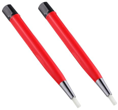 ETANULPEX 2pcs Fiberglass Pen Blower Lights Jewelry Brush for Cleaning Watch Sanding Flue Retainer Cleaner Ultrasonic Foil Wire Brush Works Rust Fountain Ink Pen Clock Cleaning Pen Nylon Red/5400