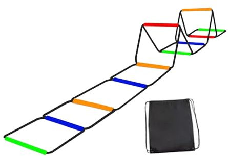 Dickly Agility Ladder Agility Trainingsausrüstung, Fußballgeschwindigkeitsleiter, Fitness Feet Training, 10 Gitter mit Tasche