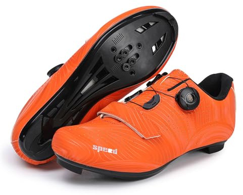 Treer Fahrradschuhe Herren Damen, Rennradschuhe mit Cleats SPD Schuhe Rennrad Schuh Mountain Bikes Schuhe, Kompatibel Outdoor Radschuhe Fahrrad Indoor Spin 36EU-47EU
