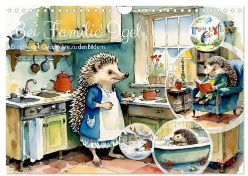 Bei Familie Igel (Wandkalender 2026 DIN A4 quer), CALVENDO Monatskalender: Erzähle jeden Monat Deine eigene Geschichte! (CALVENDO Tiere)