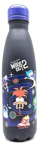 Seven Insulated Water Bottle in Stainless Steel, Inside Out 2, 0.5 L, Elementary School Bottle, Sports and Leisure (Black)