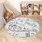carpet city Teppich Kinderzimmer 120 cm Rund - Kinderteppich Creme, Blau - Auto, Straßen - Spielteppich Kinder - Babyzimmer Deko