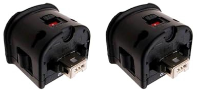 RuiJOTWAT 2 Pezzi Adattatore Motion Plus Acceleratore Impugnatura Sensore Esterno per Telecomando Wii Nero