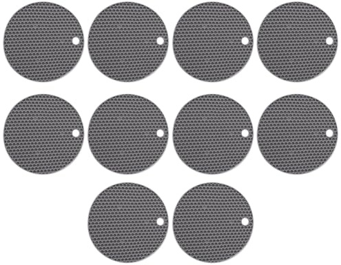 Harewtwy Round Silicone Heat- Mat for Coffee Cups, Non-Slip Pot Holder, Thick Table Protector for Kitchen B