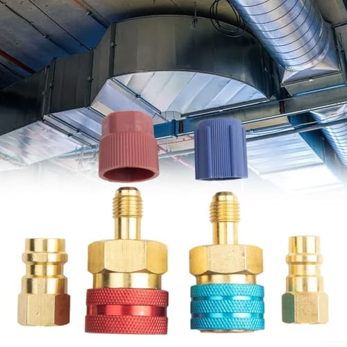 Schnellkupplungs-Adapter-Set für hohe und niedrige Seite für R1234yf auf R134a Umbau in Auto-Klimaanlagen